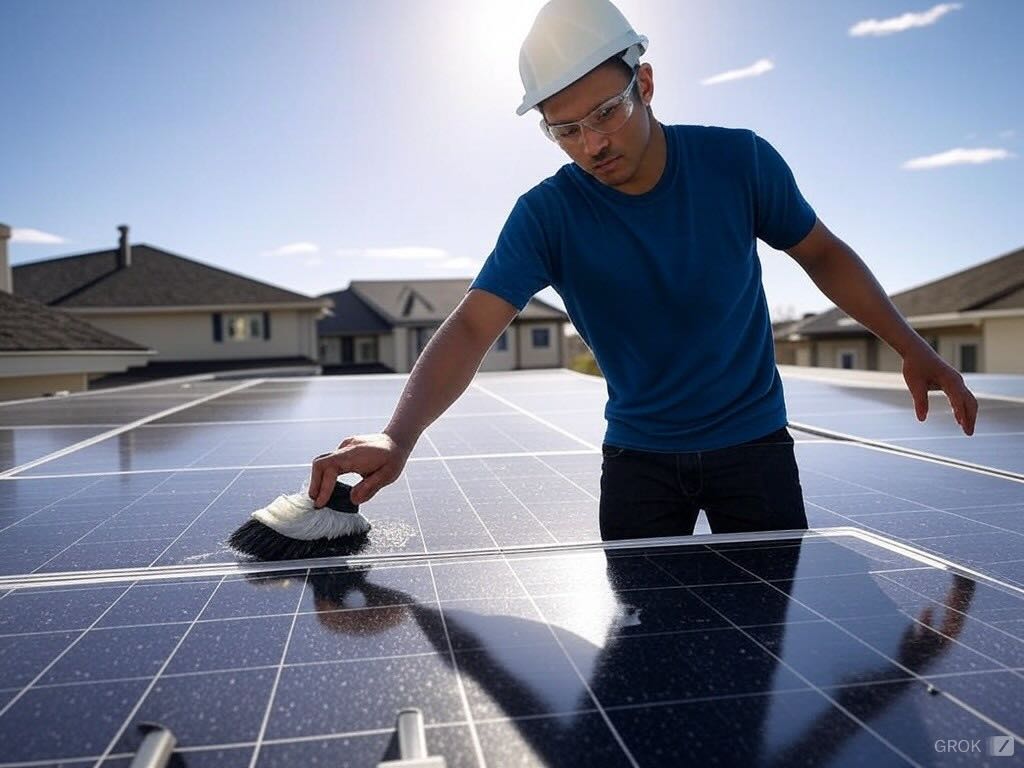 home solar panel cleaning